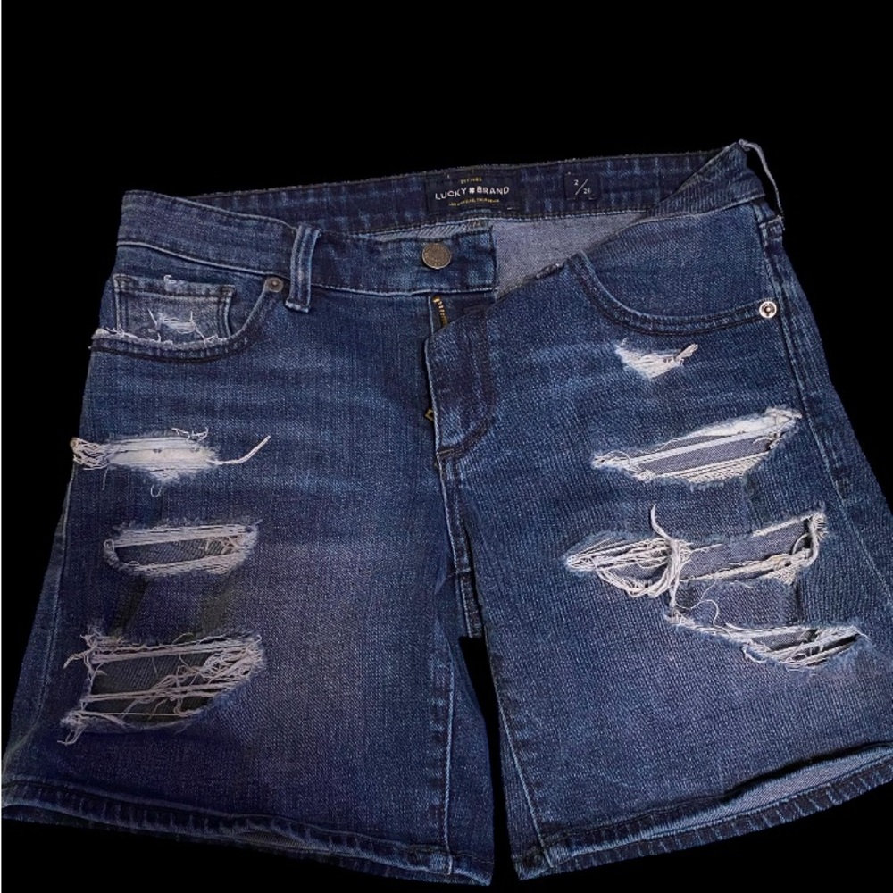 Lucky Brand Blue Distressed Jean Shorts